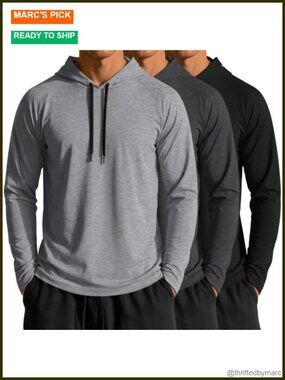 3 Pack Big and Tall Long Sleeve Pullover Hoodies for Men Athletic Stretch